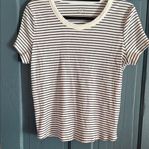 Maurices 24/7 Black and White Striped Tee
